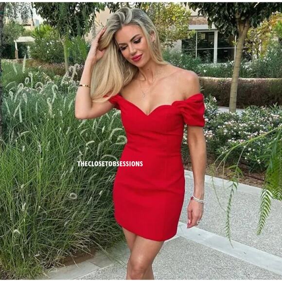 ZARA Off-Shoulder Mini Dress NWT | Red Sweetheart Neckline | Size L XL - Picture 7 of 16